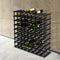 Artiss 72 Bottle Wine Rack Black Pine Wood Steel Storage Display Shelf