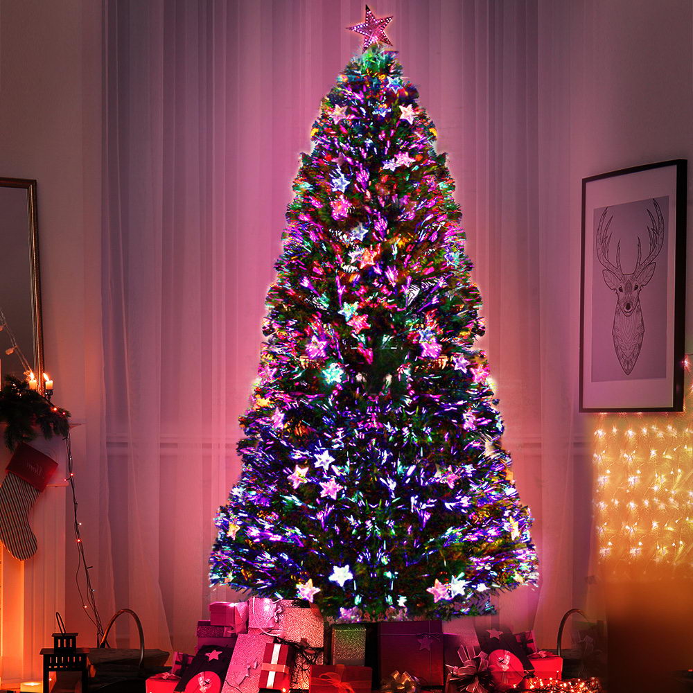 2.1m Christmas Tree Optic Fibre LED Xmas tree Multi Colour