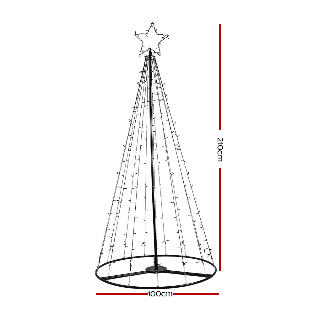 2.1M Christmas Tree LED Solar Warm Jingle Jollys