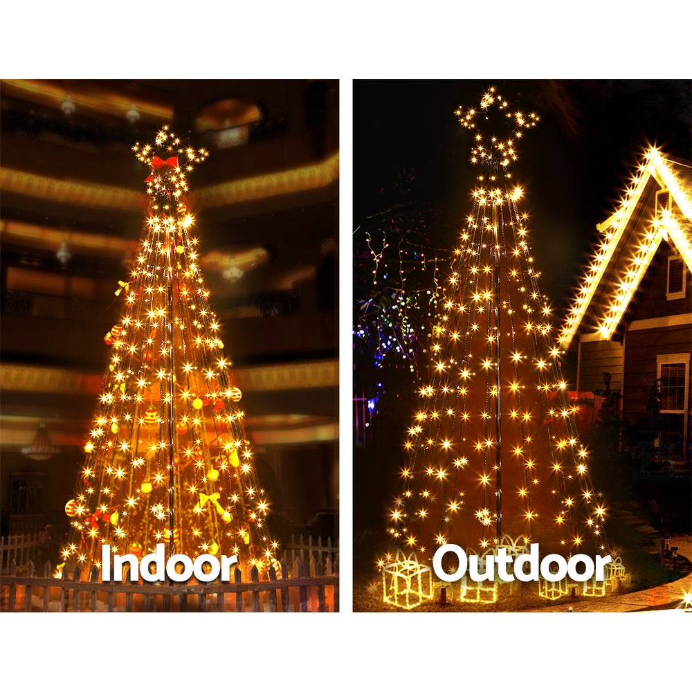 2.1M Christmas Tree LED Solar Warm Jingle Jollys