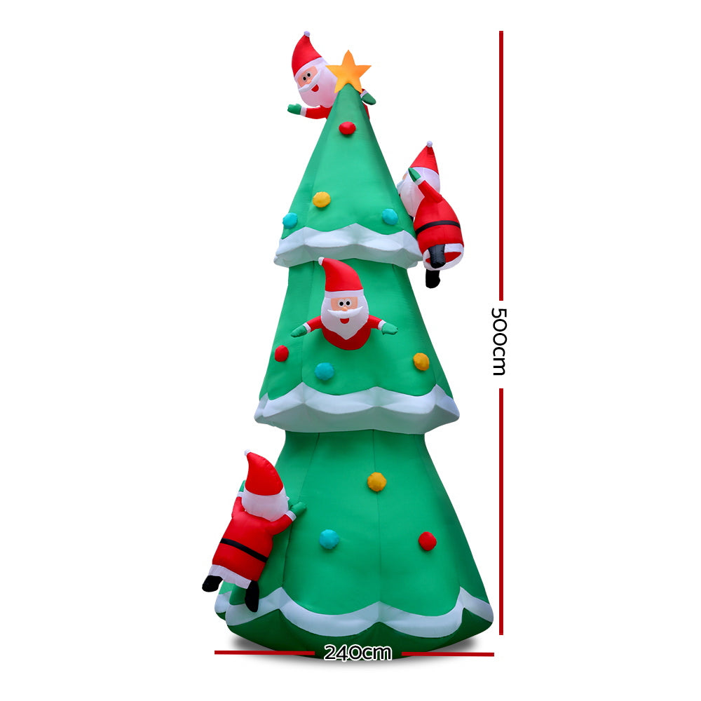 Christmas Inflatable Santa Tree 5M Illuminated Decorations