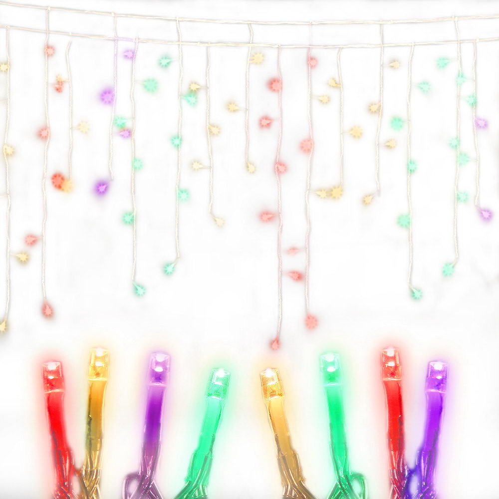 12.5M Christmas Lights Solar Icicle String Light Multi Colour Jingle Jollys