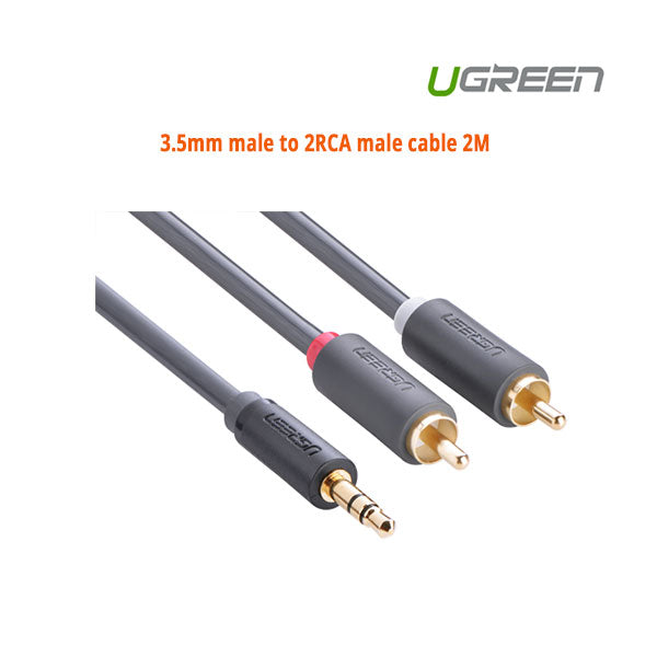 UGREEN 3.5mm male to 2RCA male cable 2M 10510