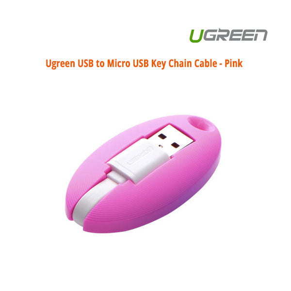 UGREEN USB to Micro USB Key Chain Cable - Pink 30310