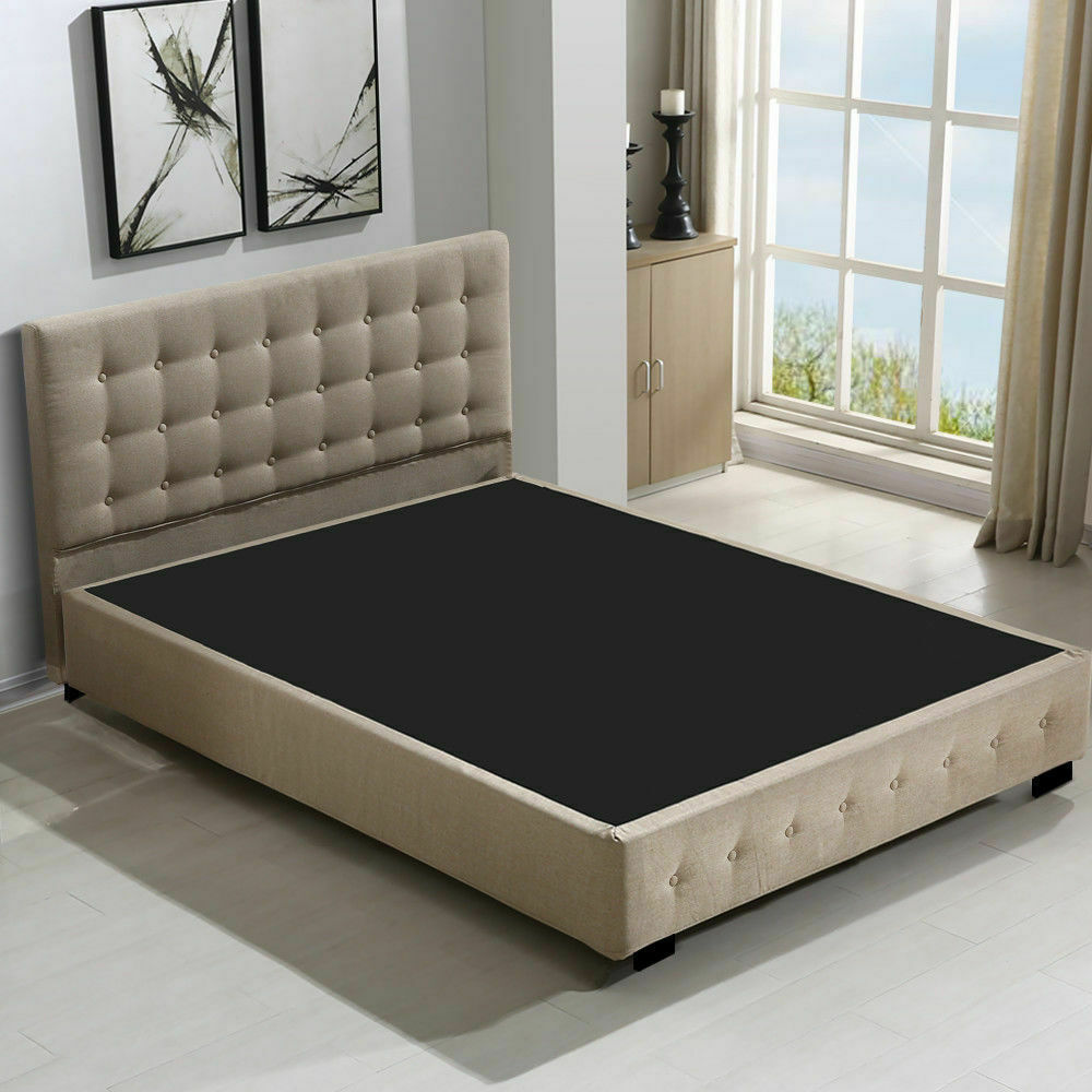 Bed Frame Base With Gas Lift Double Size Platform Fabric