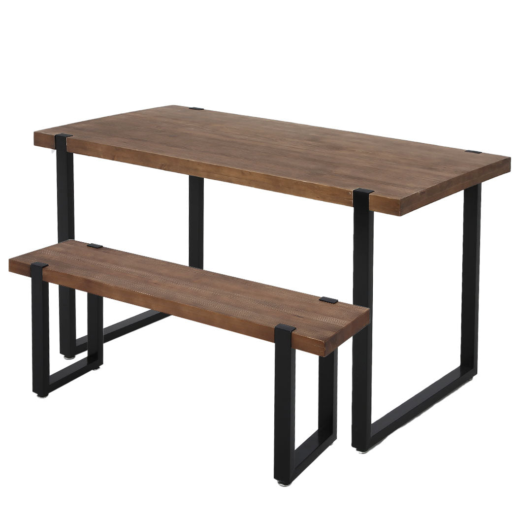 Dining Table Bench Set 2xDining Chairs Industrial  Cafe Restaurant