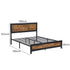 Metal Bed Frame Mattress Base Platform Wooden Rivets Drawers Double