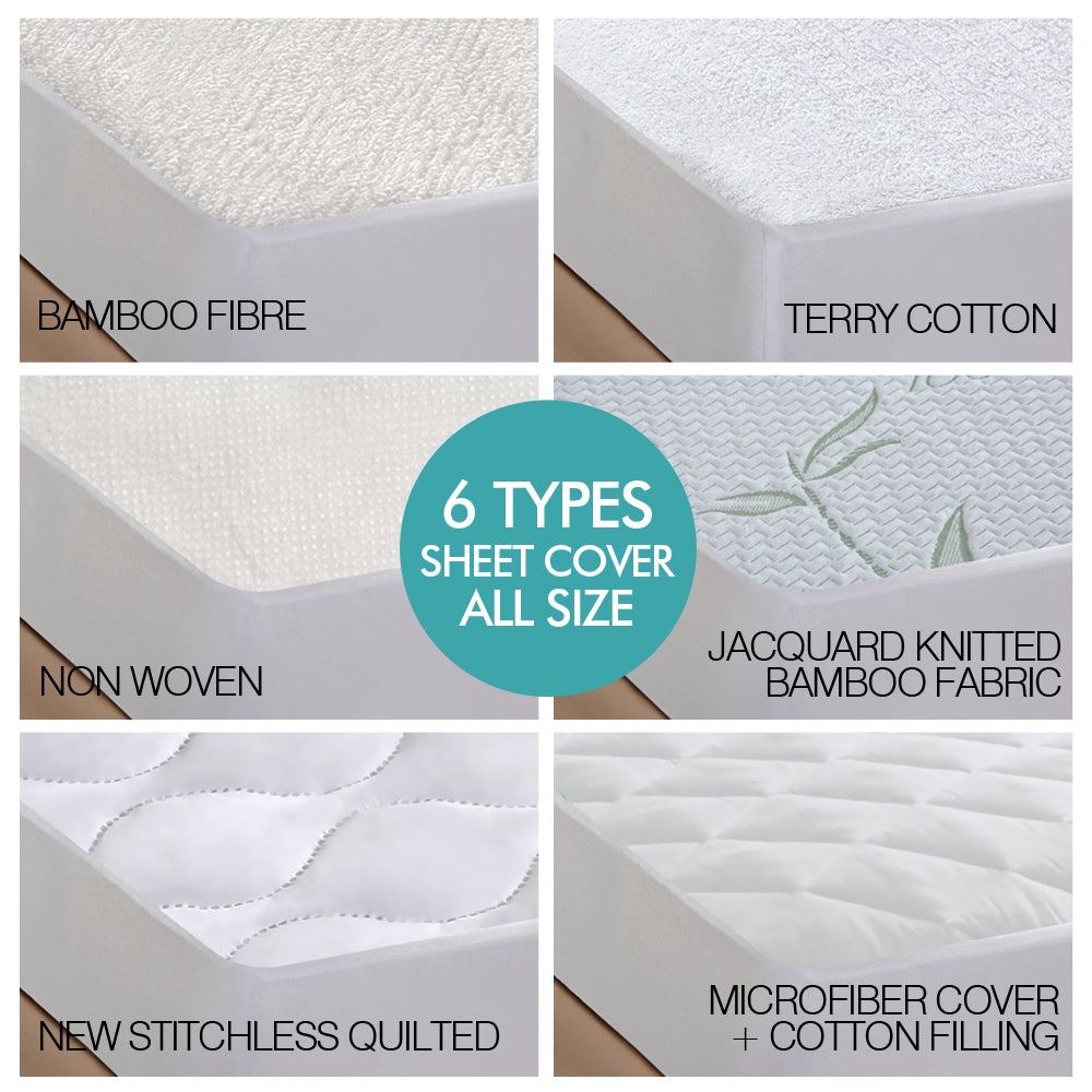 Terry Cotton Fully Fitted Waterproof Mattress Protector King Single Size