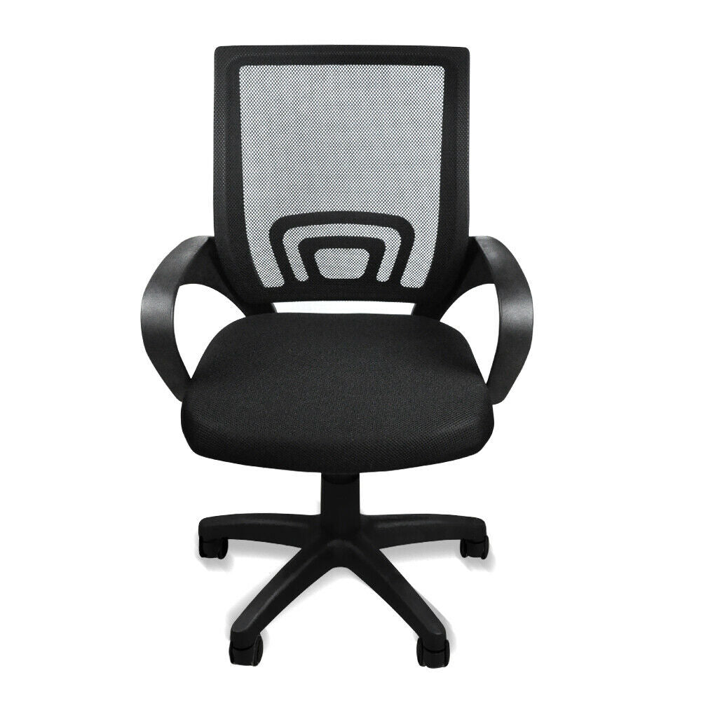 2 x Ergonomic Mesh Computer Home Office Desk Midback Task Black Adjustable Chair