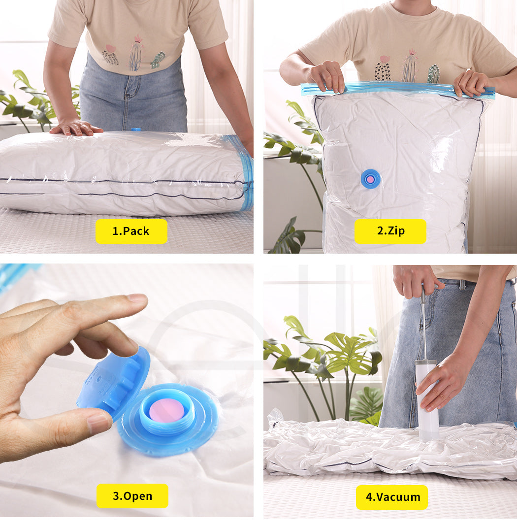 Vacuum Storage Bags Save Space Seal Compressing Clothes Quilt Organizer 8PCS