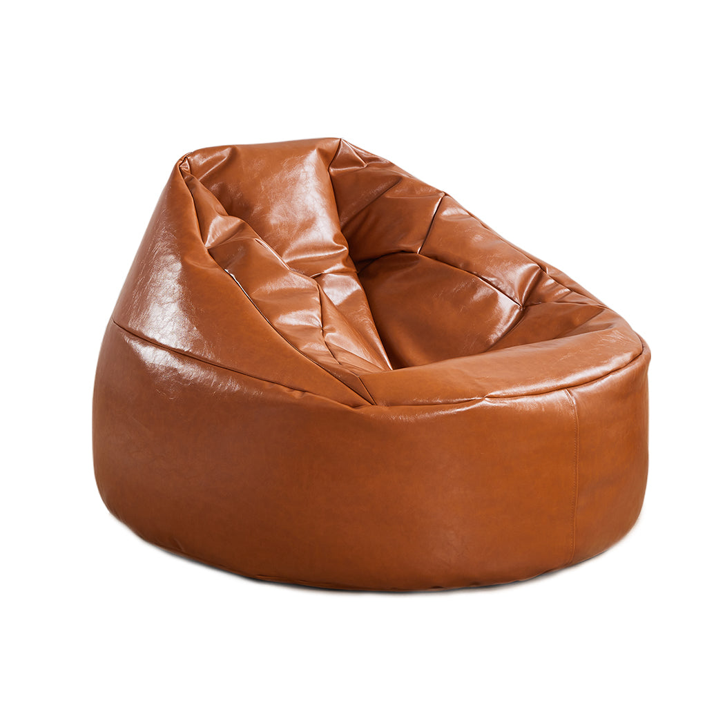 Marlow Bean Bag Chair Cover PU Couch Tan