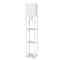 Floor Lamp Storage Shelf LED Wood Standing Reading Corner Light White