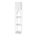 Floor Lamp Storage Shelf LED Wood Standing Reading Corner Light White