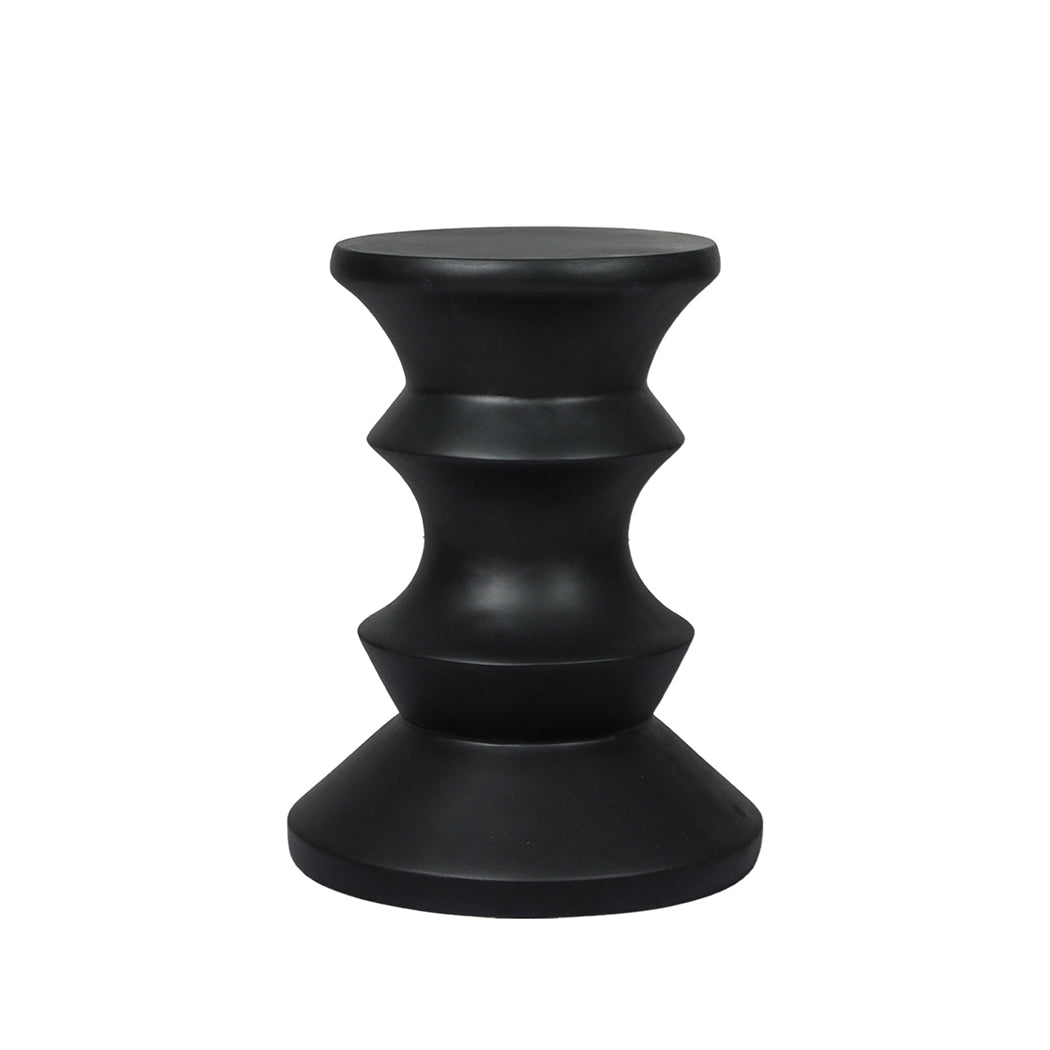 Side Table Geometric Chess Shape Magnesia Stool Stone Style Top 31cm