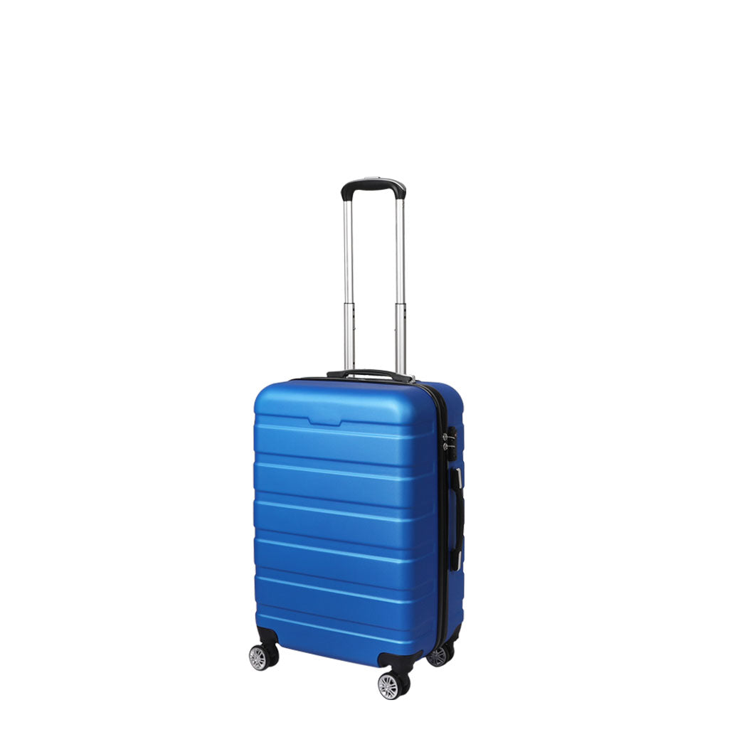 20" Luggage Suitcase Trolley Travel Packing Lock Hard Shell Blue