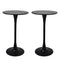2x Bar Table Pub Tables Kitchen Marble Tulip Outdoor Round Metal Black