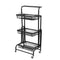 Levede 3 Tier Kitchen Trolley Cart Swivel Black Colour