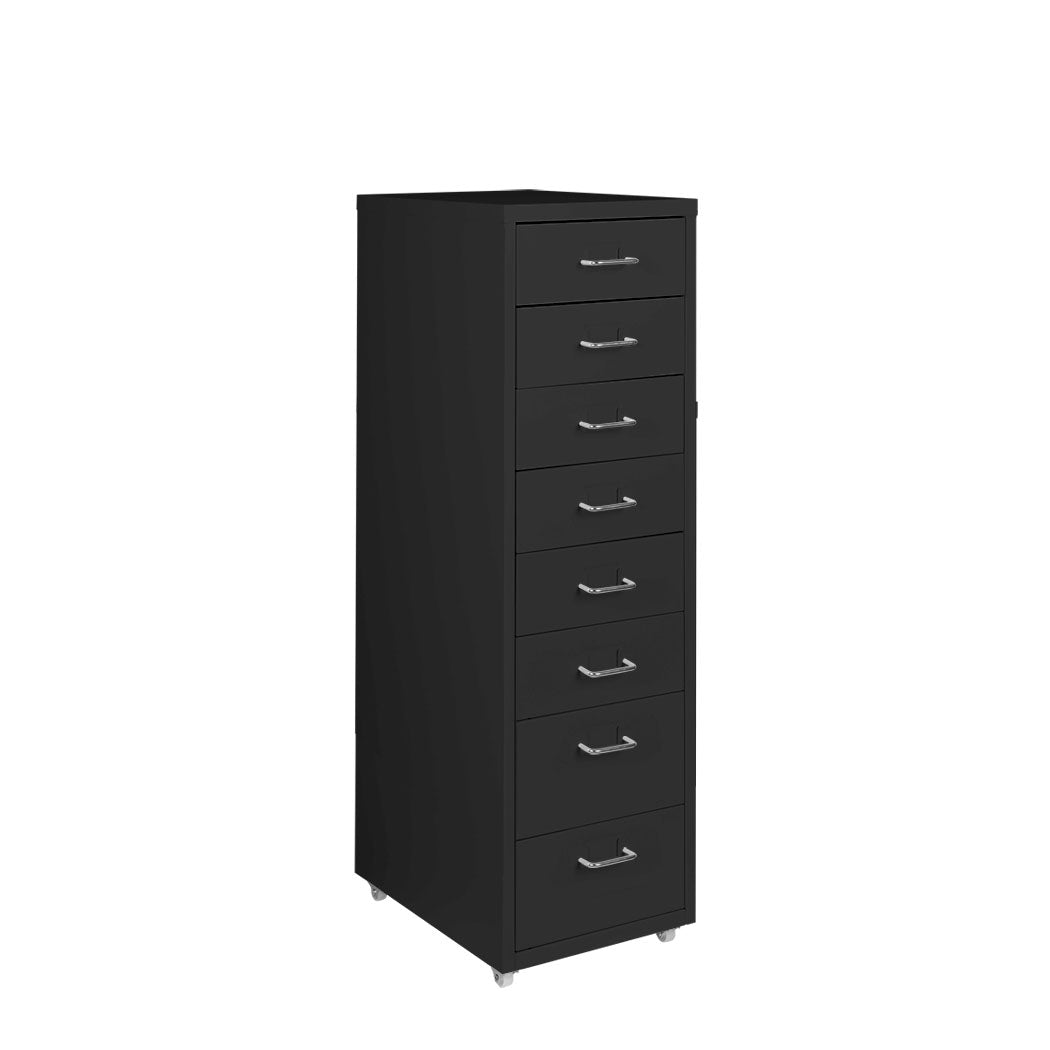 8 Drawer Office Cabinet Drawers Storage Cabinets Steel Rack Home Black