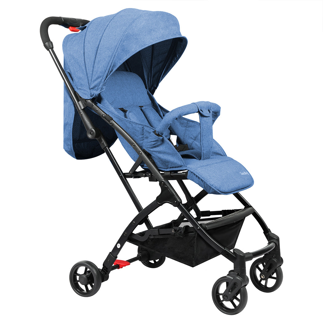 Baby Stroller Kids Pram Push Chair Toddler Buggy Foldable Absorbers Blue