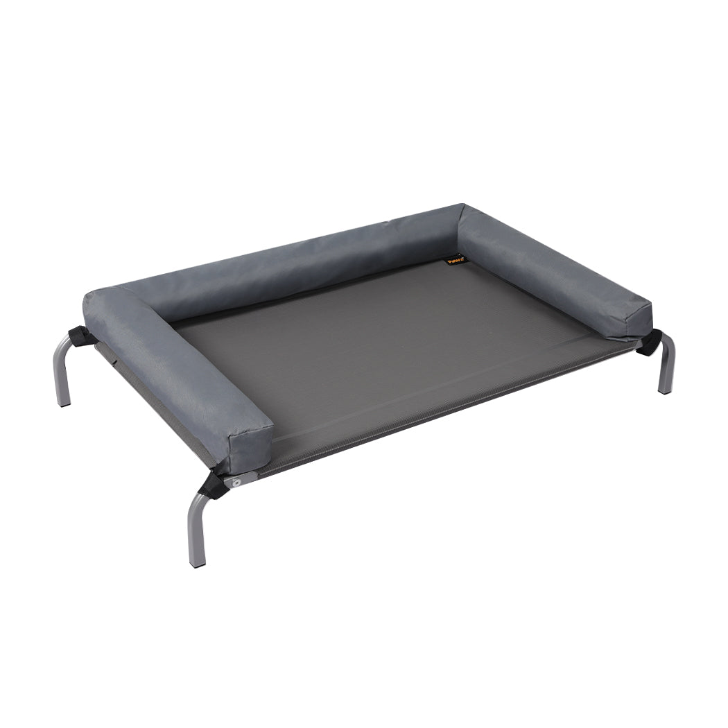 Elevated Pet Bed Dog Puppy Cat Trampoline Hammock Raised Heavy Duty Grey M