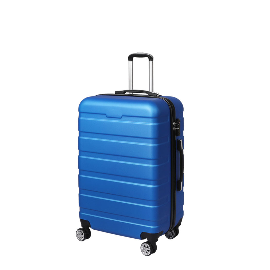 28" Luggage Suitcase Trolley Travel Packing Lock Hard Shell Blue