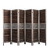 6 Panel Room Divider Folding Screen Privacy Dividers Stand Wood Brown