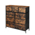 Storage Cabinet Tower Chest of Drawers Dresser Tallboy Drawer Retro Brown