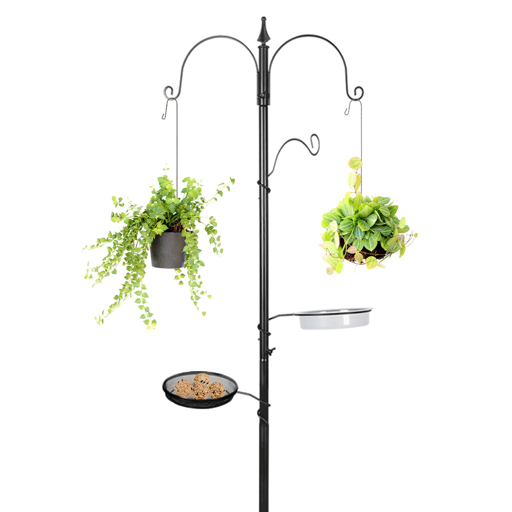 Metal Bird Feeder Hanging Wild Seed Container Hanger Stand Outdoor Garden