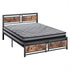 Metal Bed Frame Mattress Base Set Wood King Double Queen Pocket Spring HD Foam Q