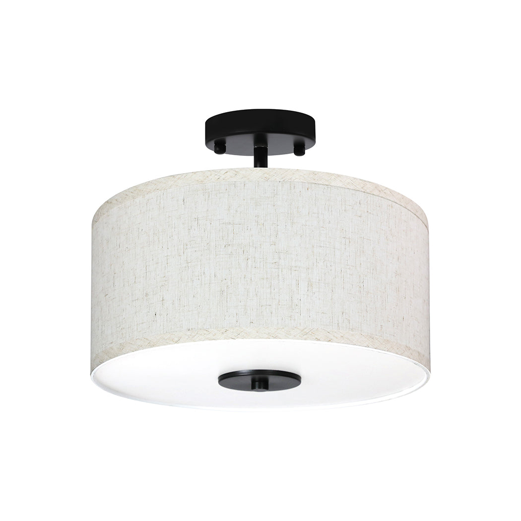 Led Ceiling Light 33cm Modern Bedroom Pendant Lights Linen Shade Flush