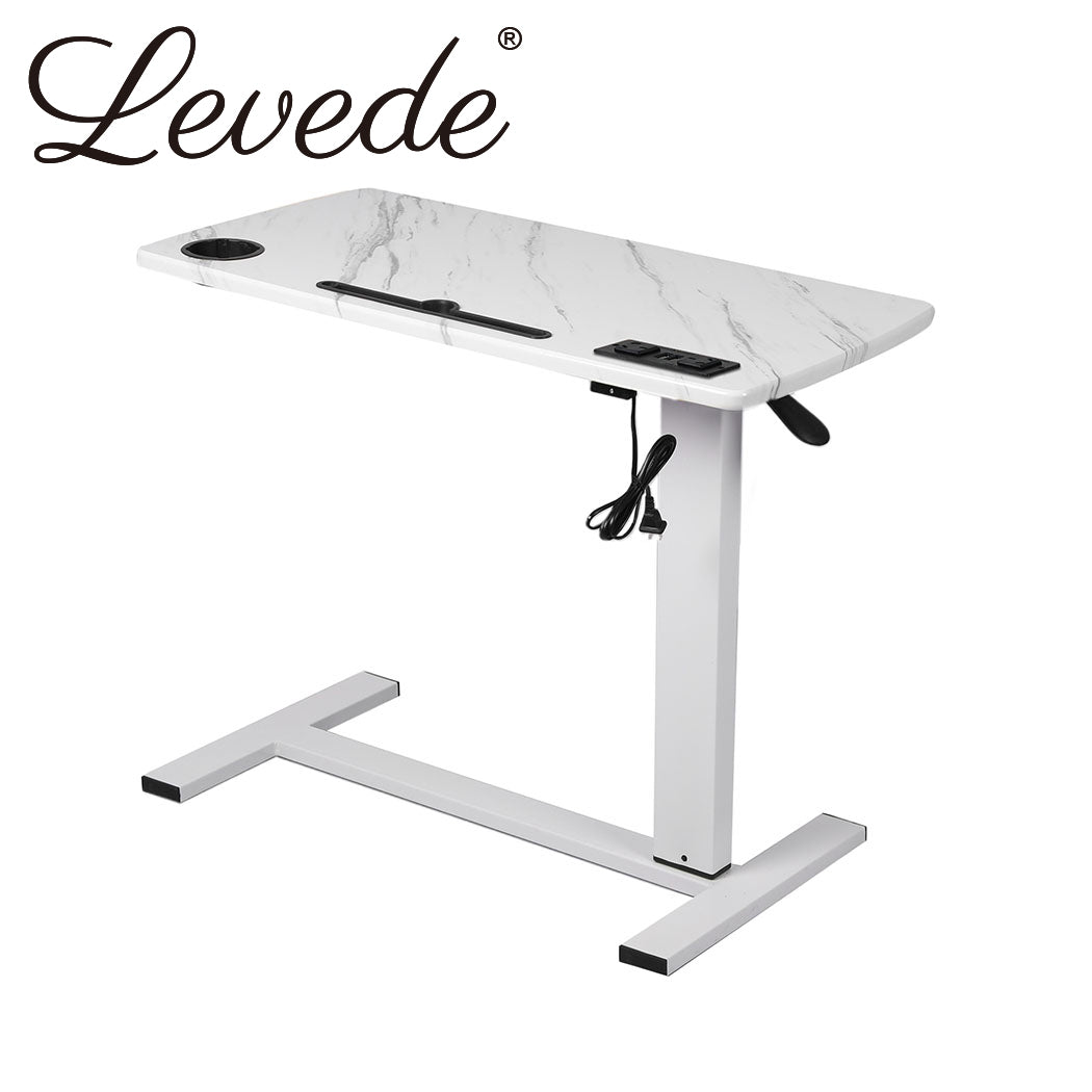 Standing Desk Height Adjustable Sit Stand Office Computer Table Shelf USB