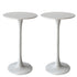 2x Bar Table Pub Tables Kitchen Marble Tulip Outdoor Round Metal White