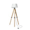 Tripod Wooden Floor Lamp Shaded Reading Light Adjustable Stand Home Decor