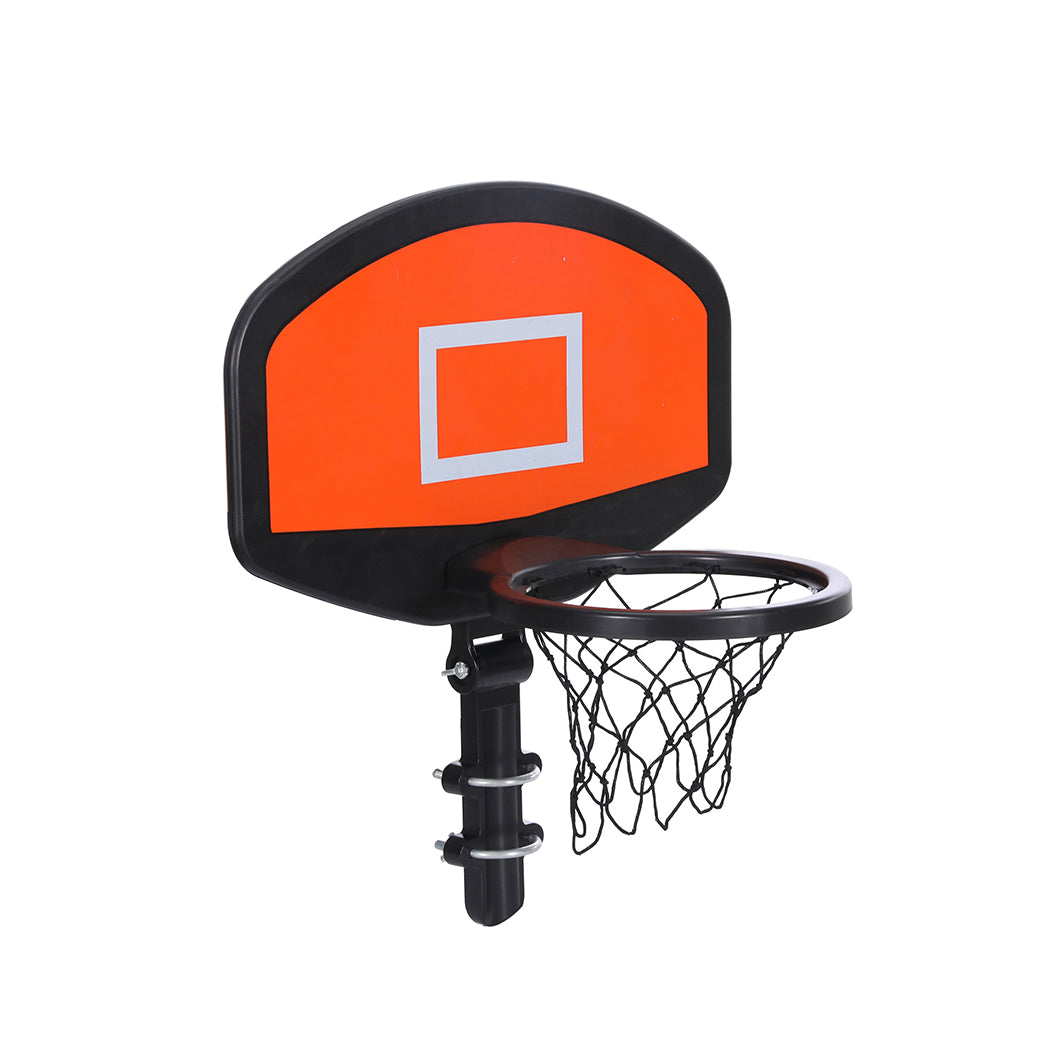 Trampoline Basketball Set Kids Basketball Hoop Ring Backboard Pump Ball