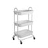 3 Tiers Kitchen Storage Trolley Cart Steel Rack Shelf Organiser White