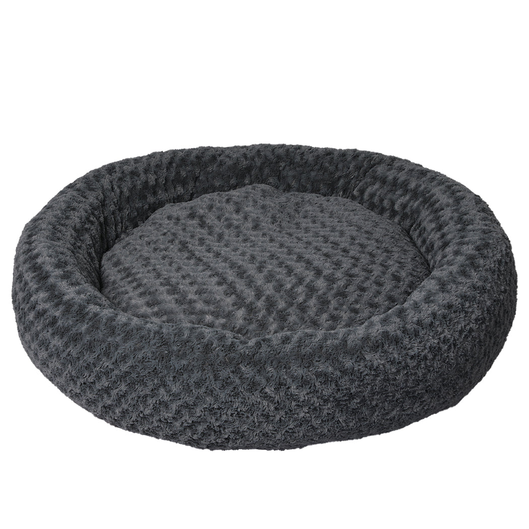 Calming Dog Bed Warm Soft Plush Pet Cat Cave Washable Portable Dark Grey XL