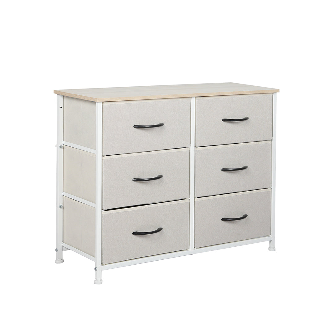 Storage Cabinet Tower Chest of Drawers Dresser Tallboy 5 Drawer Beige