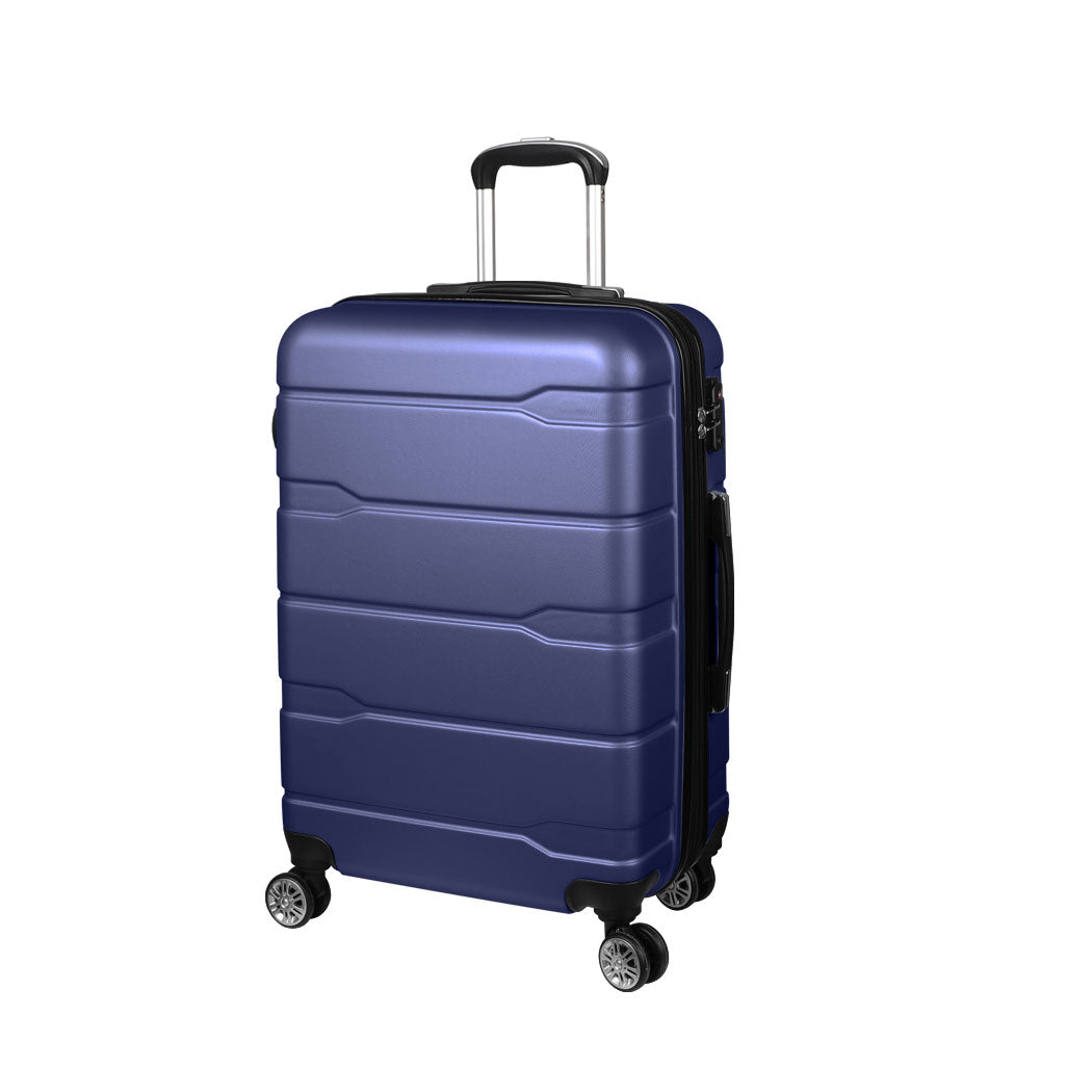 28" Expandable Luggage Travel Suitcase Trolley Case Hard Set Navy