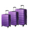 Luggage Suitcase Trolley 3Pcs set 20 24 28 Travel Packing Lock Purple