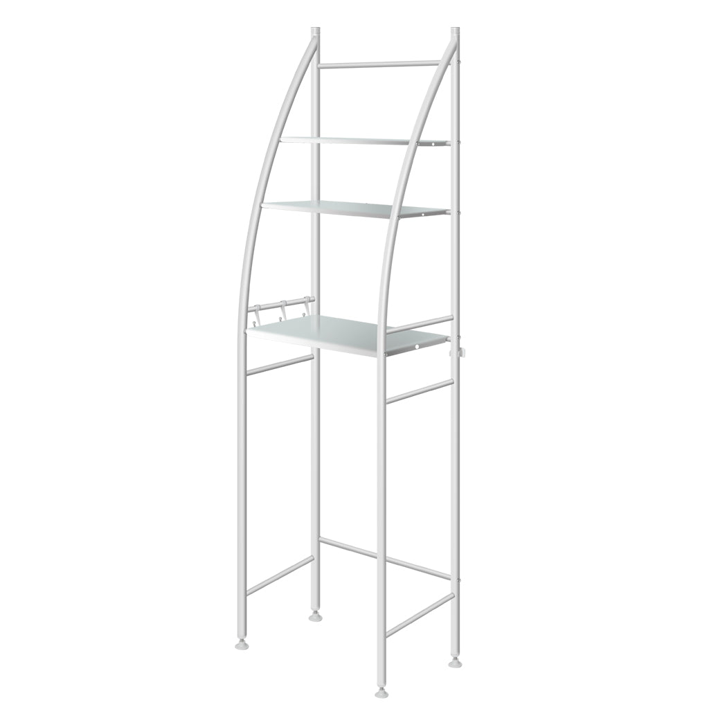 3 Over Tiers Toilet Shelf Bathroom Rack Storage Stand Organiser Wash Machine Steel White