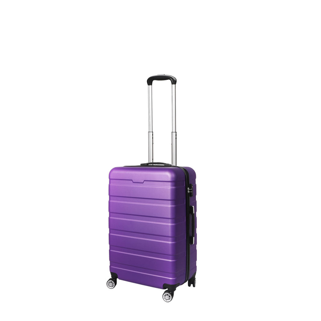 20" Luggage Suitcase Trolley Travel Packing Lock Hard Shell Purple