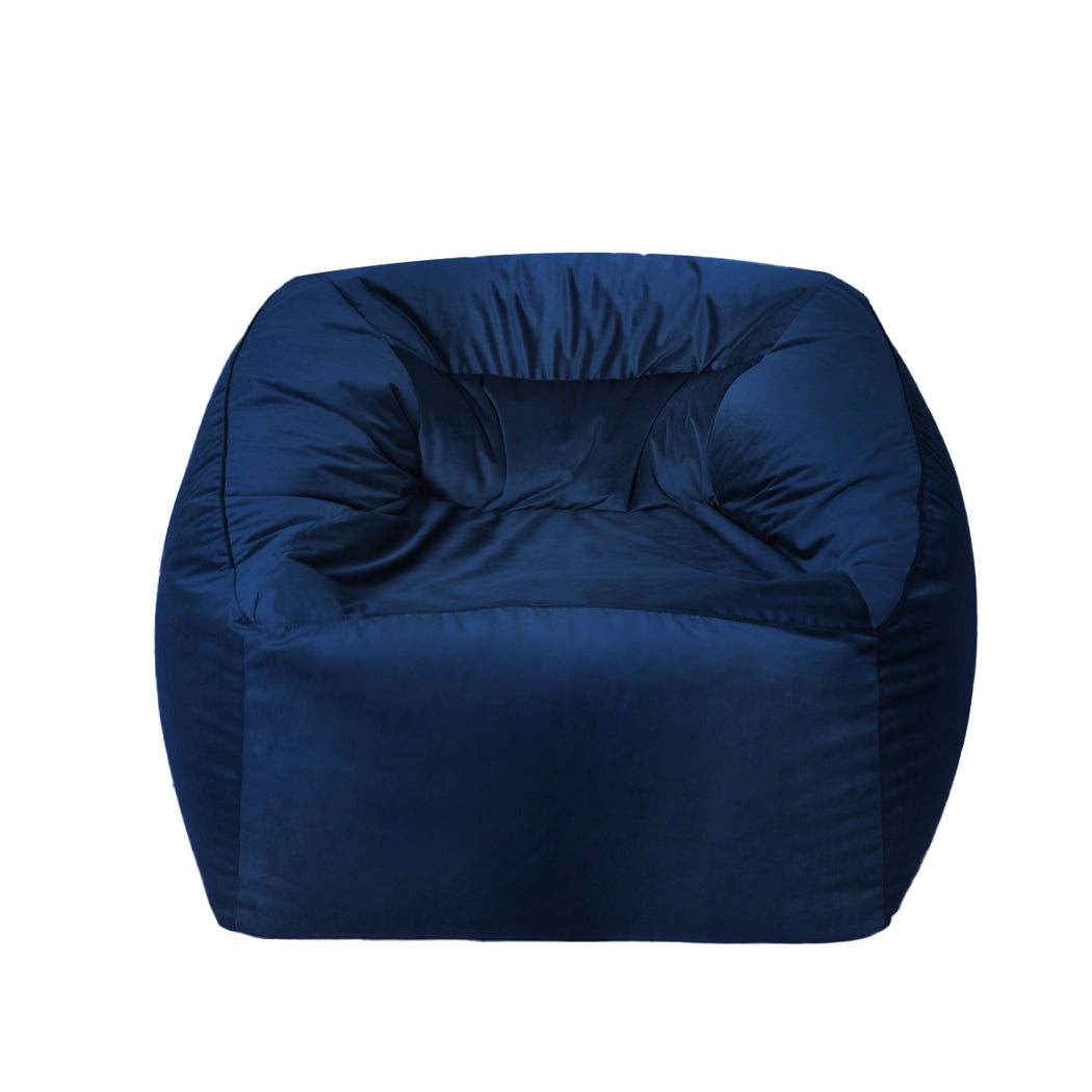 Marlow Bean Bag Chair Cover Soft Velvet Blue