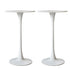 2x Bar Table Pub Tables Kitchen Marble Tulip Outdoor Round Metal White