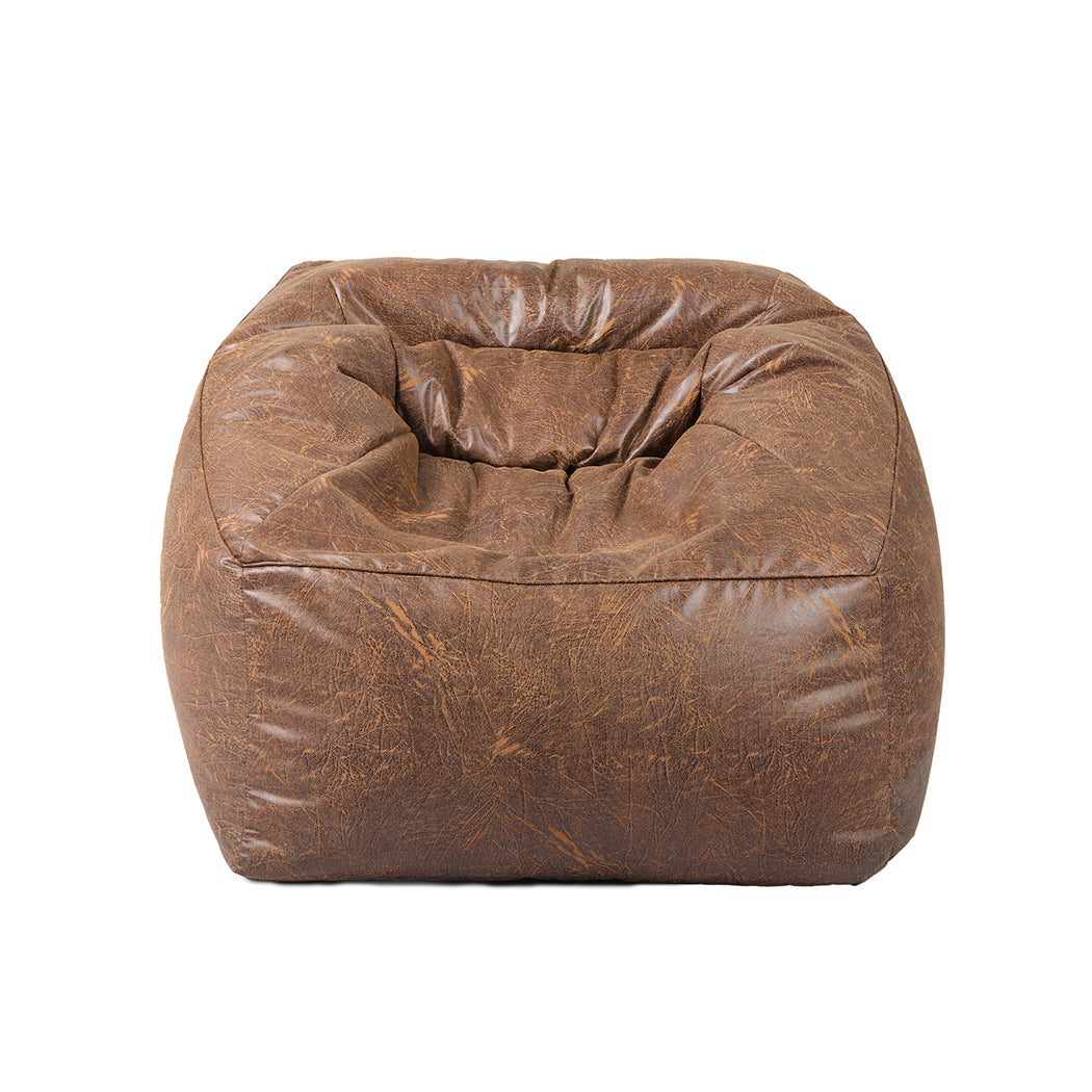 Marlow Bean Bag Chair Cover PU Couch Brown