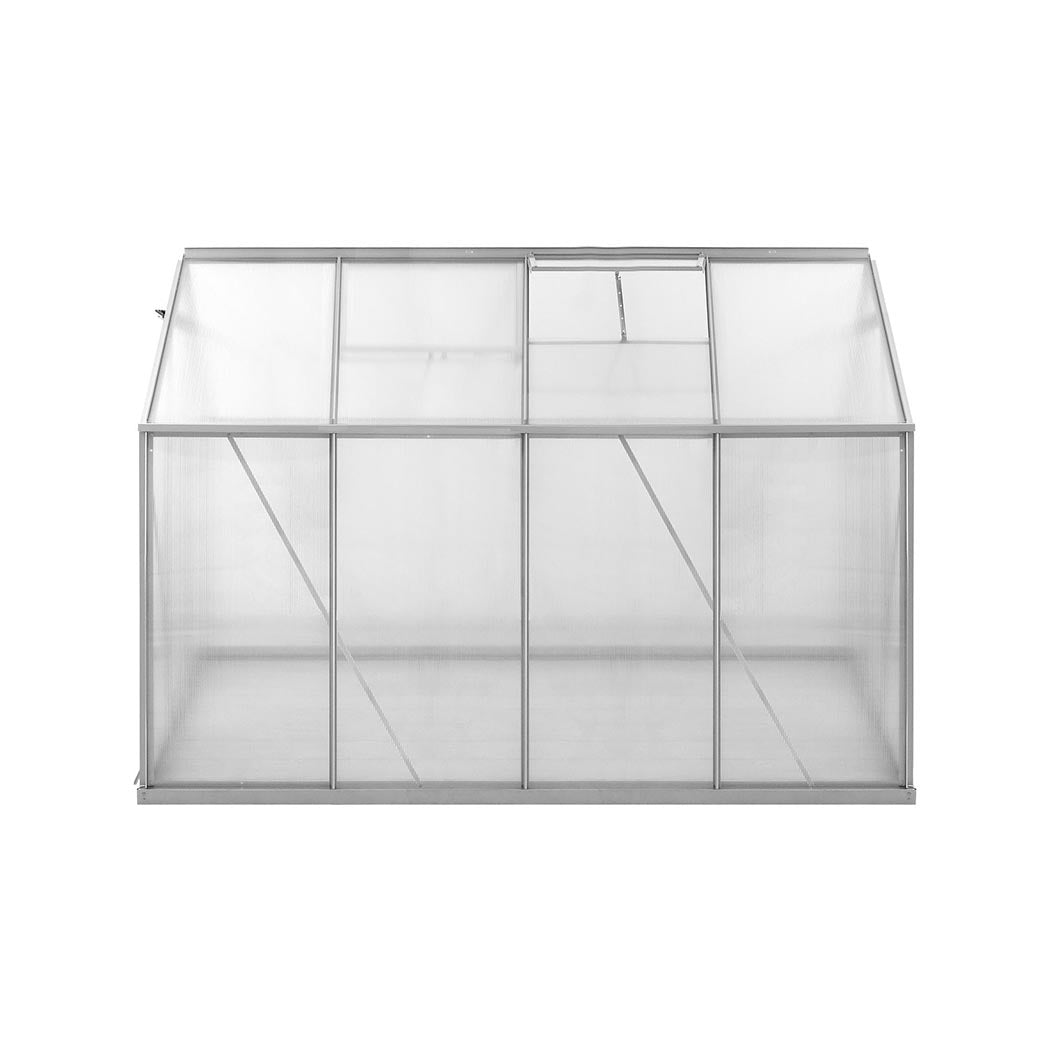 Greenhouse Aluminium Walk In Green House Garden Plant Shed PC 2.54x1.9x1.95