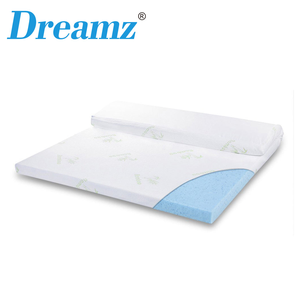 5cm Thickness Cool Gel Memory Foam Mattress Topper Bamboo Fabric Single