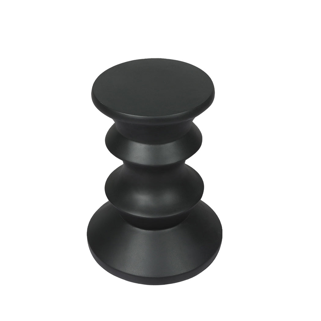 Side Table Geometric Chess Shape Magnesia Stool Stone Style Top 31cm