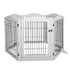 6 Panels Pet Dog Playpen Puppy Exercise Cage Enclosure Fence Indoor White