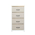 Storage Cabinet Tower Chest of Drawers Dresser Tallboy 4 Drawer Beige