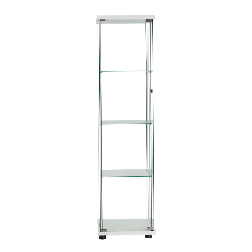 Display Cabinet Tempered Glass  4 Tier Shelves Lockable Magnetic Door